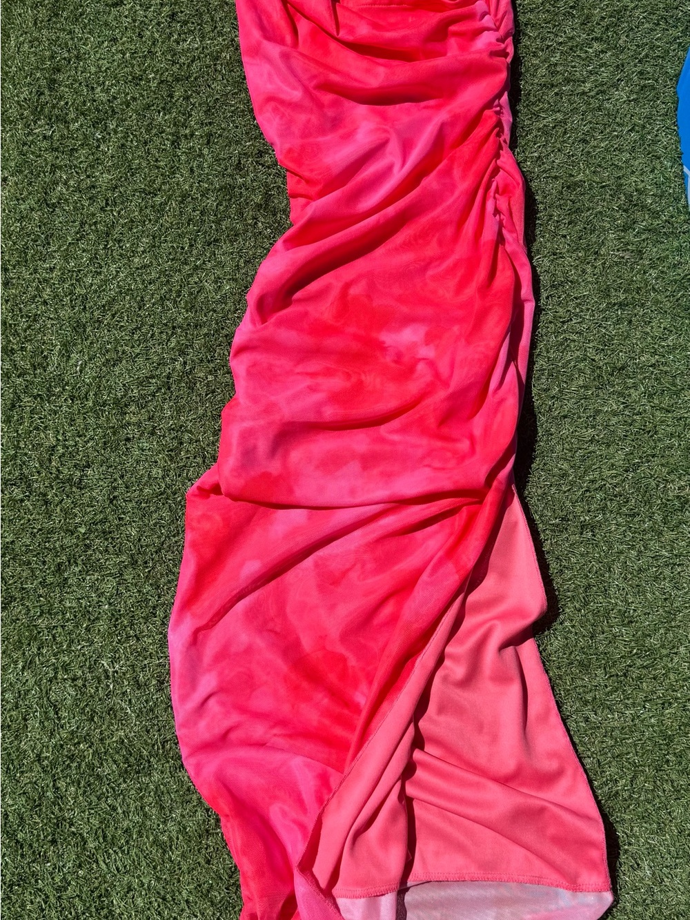 SHEIN Hot Pink Ruched Maxi Skirt